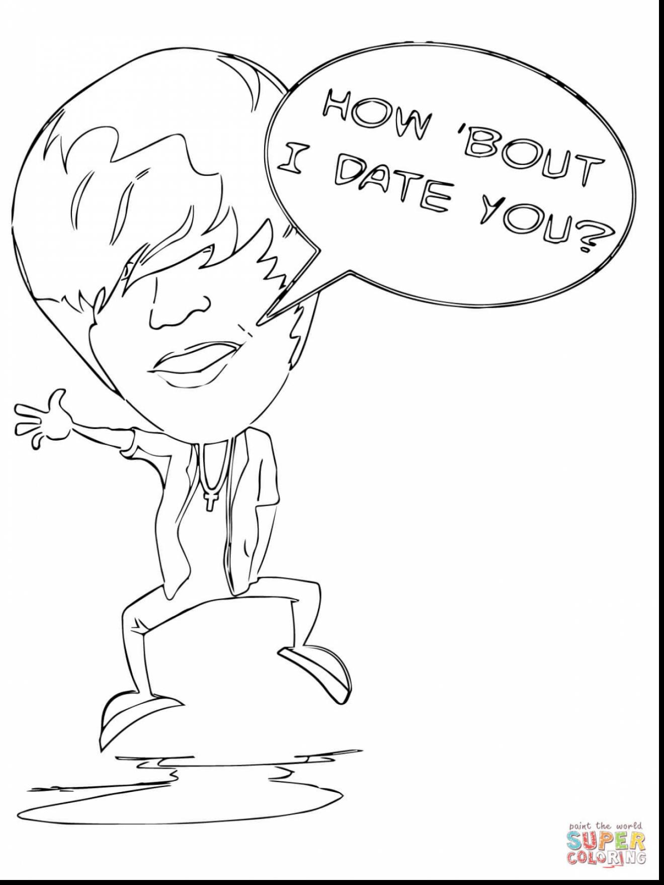 1320x1760 Wonderful Justin Bieber Caricature Coloring Page Printable Pages