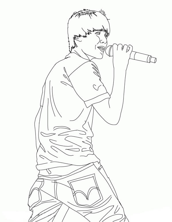 600x775 How To Draw Justin Bieber Coloring Page