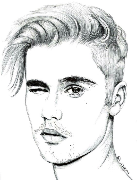 564x738 Justin Bieber Hair Drawing