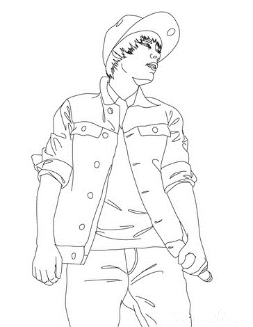 364x470 Printable Justin Bieber In Blue Jeans And Jacket