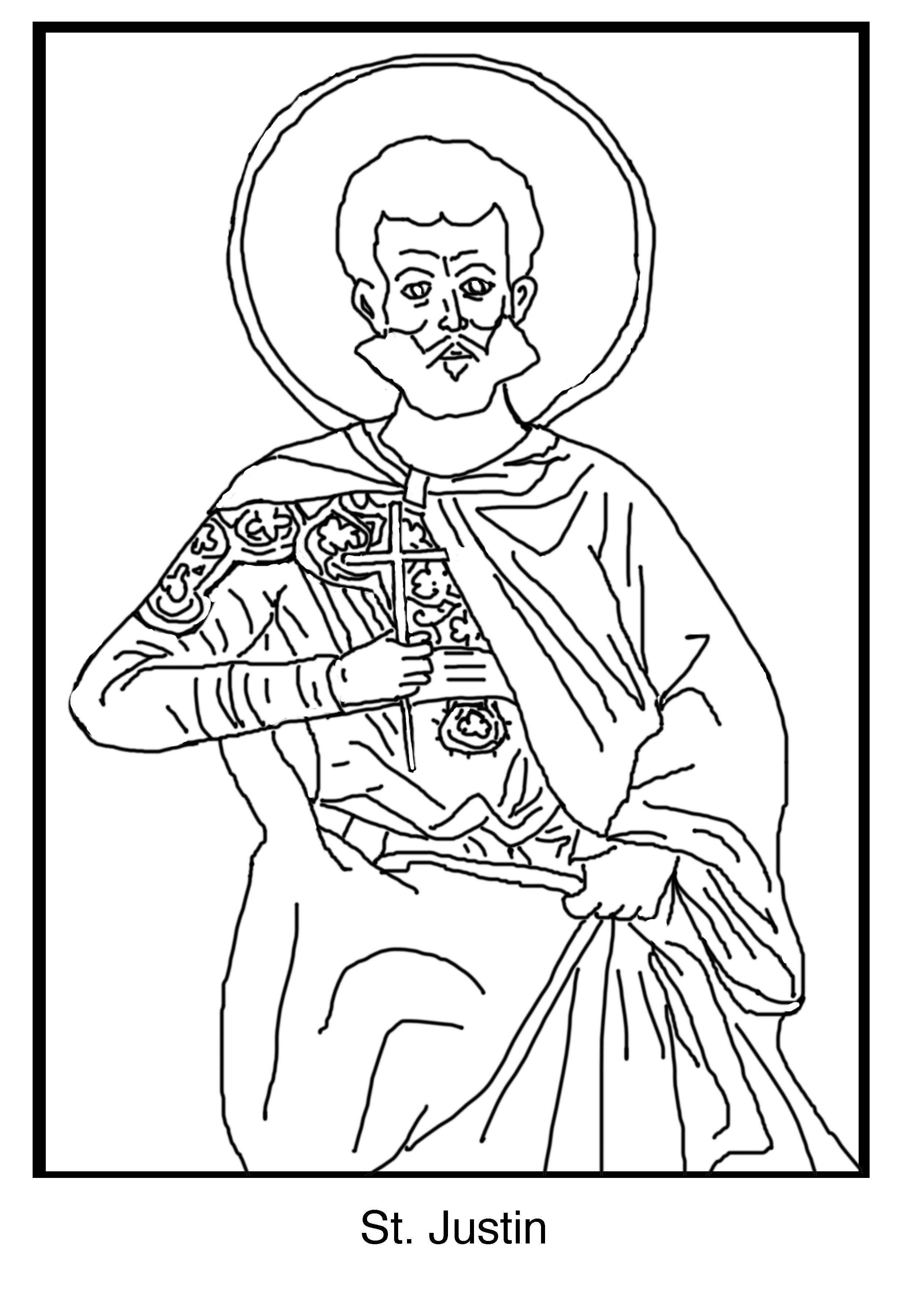 2487x3593 Free Coloring Page ~ Saint Justin