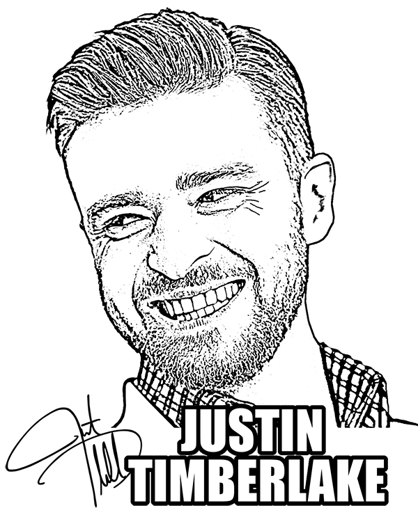 600x740 Justin Timberlake Coloring Page