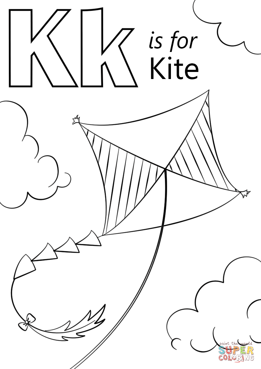 849x1200 K Is For Kite Coloring Page Free Printable Coloring Pages
