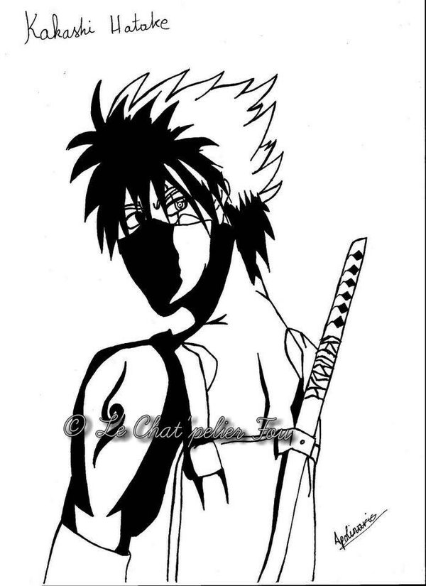 600x825 Old Drawing Kakashi Hatake [Naruto] By Lechatpelierfou