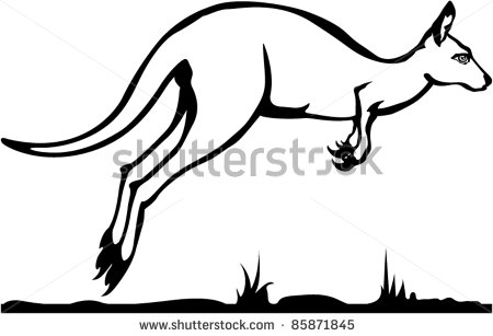 450x307 Kangaroo Clipart Line Drawing