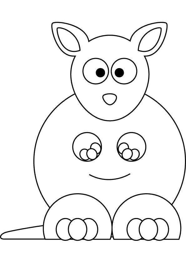 595x842 Free Baby Kangaroo Coloring Page