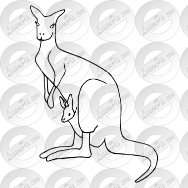 380x380 Kangaroo Outline For Classroom Therapy Use