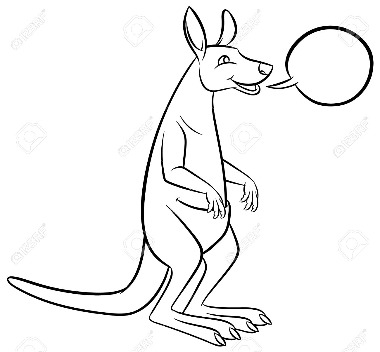 1300x1206 Vector Cartoon Kangaroo