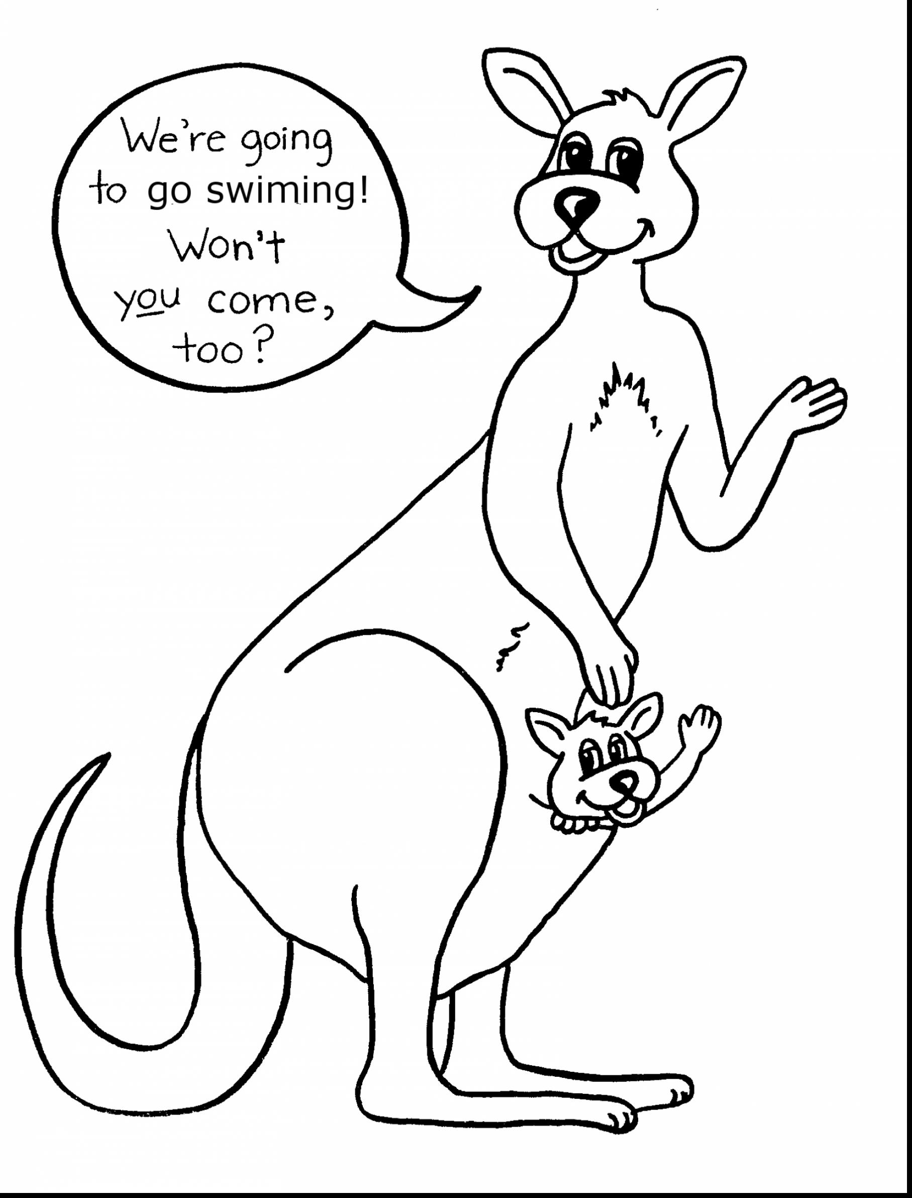 1815x2382 Superb Kangaroo Outline Clip Art With Kangaroo Coloring Page