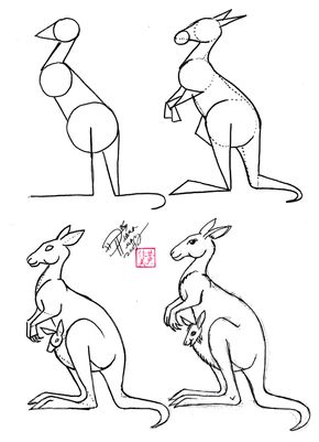 290x401 How To Draw A Kangaroo 5 By Diana Huang