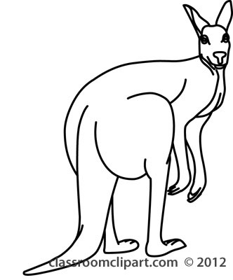 332x400 Kangaroo Clipart Line Drawing