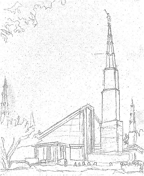 586x720 Dallas Texas Lds Temple Sketch