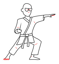 250x271 Drawing A Cartoon Karate Man