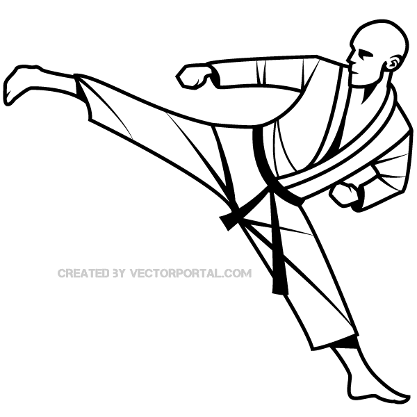 600x600 Karate Fighter Vector Image Free Vectors Aikido