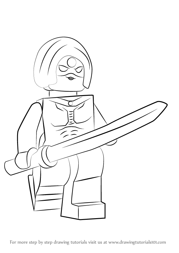 596x843 Learn How To Draw Lego Katana (Lego) Step By Step Drawing Tutorials