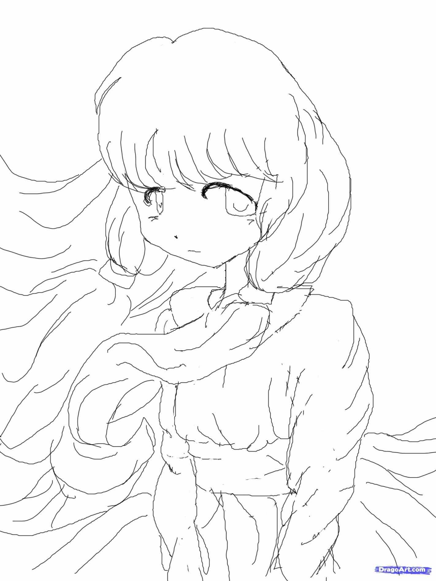 1422x1896 Outline Pencil Anime Characters With Swords Drawing Drawn Body