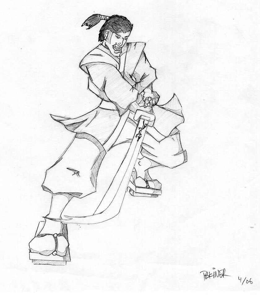 840x952 Samurai Drawing By Craphatch