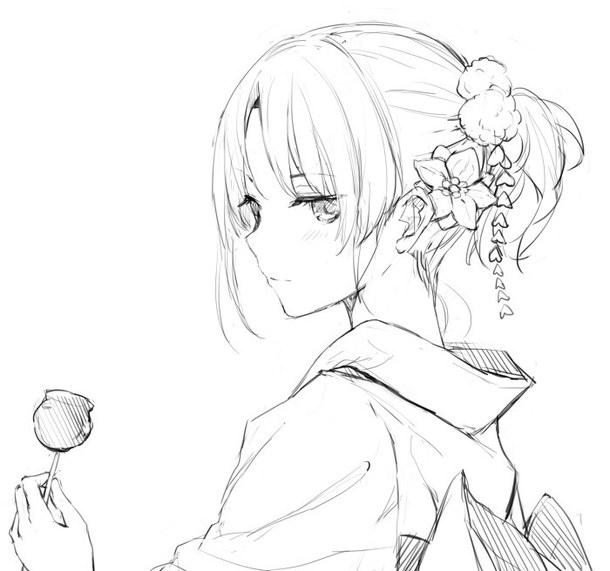 610x571 Manga Girl Yukata