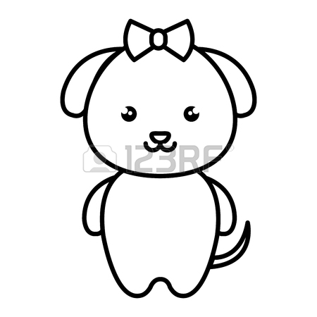 450x450 Cute And Tender Dog Kawaii Style Vector Illustration Design