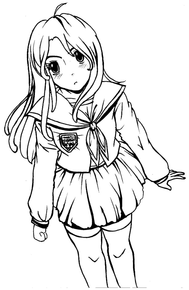 721x1109 Kawaii Girl Lineart By Sherlsquirl