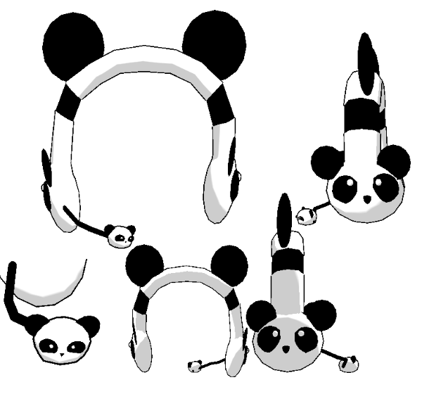 627x560 Mmd Panda Headphones Dl By Shioku 990