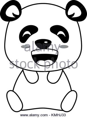 300x407 Cute Panda Emoji Kawaii Vector Illustration Design Stock Vector