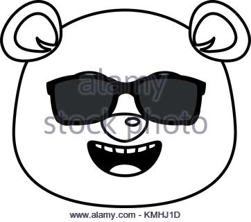 362x320 Cute Panda With Sunglasses Emoji Kawaii Vector Illustration Design