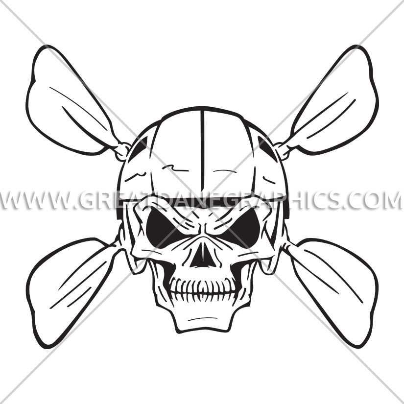 825x825 Kayak Skull Production Ready Artwork For T Shirt Printing