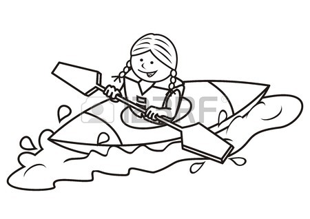 450x318 Girl Kayak, Coloring Book Royalty Free Cliparts, Vectors,