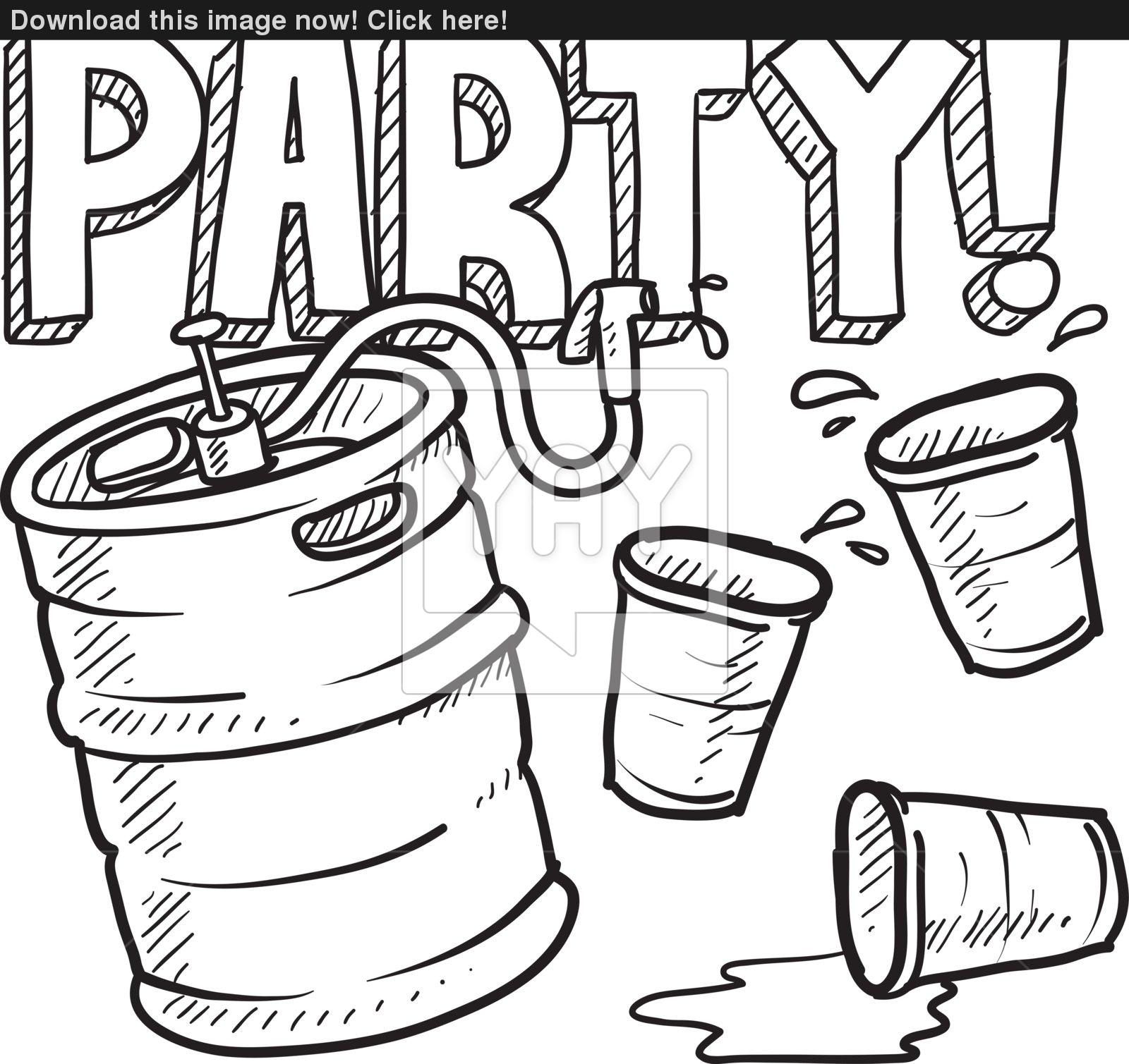 1600x1509 Keg Party Sketch Vector