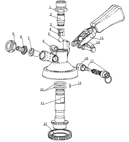 431x474 Kegco Kt3102w G Keg Tap Coupler G System Stainless Steel Caffrey'S