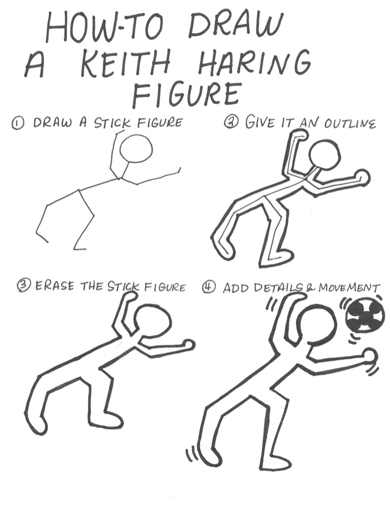 768x994 How To Draw A Keith Haring Figure