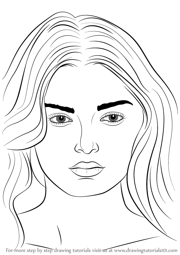 597x844 Learn How To Draw Lily Donaldson (Female Models) Step By Step