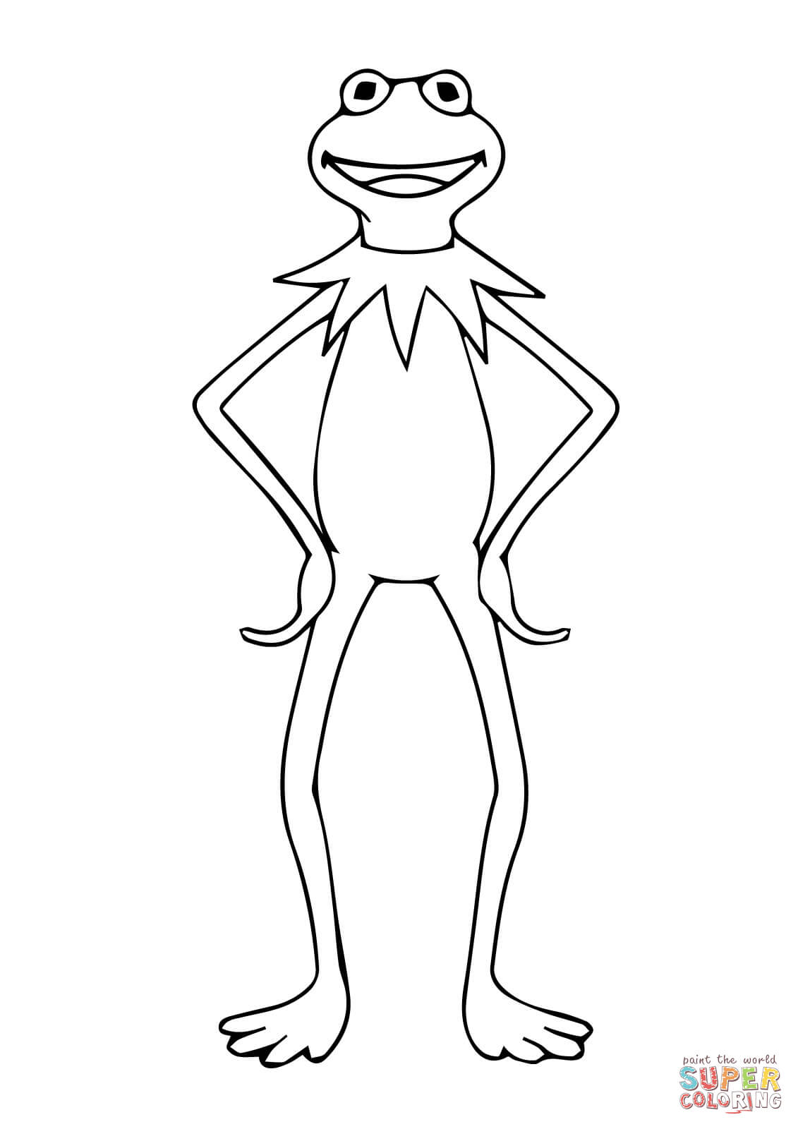 1131x1600 Kermit The Frog Is Standing Coloring Page Free Printable