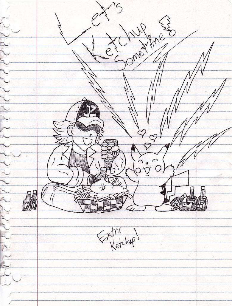 779x1026 Ketchup With Pikachu By Jewtzilla