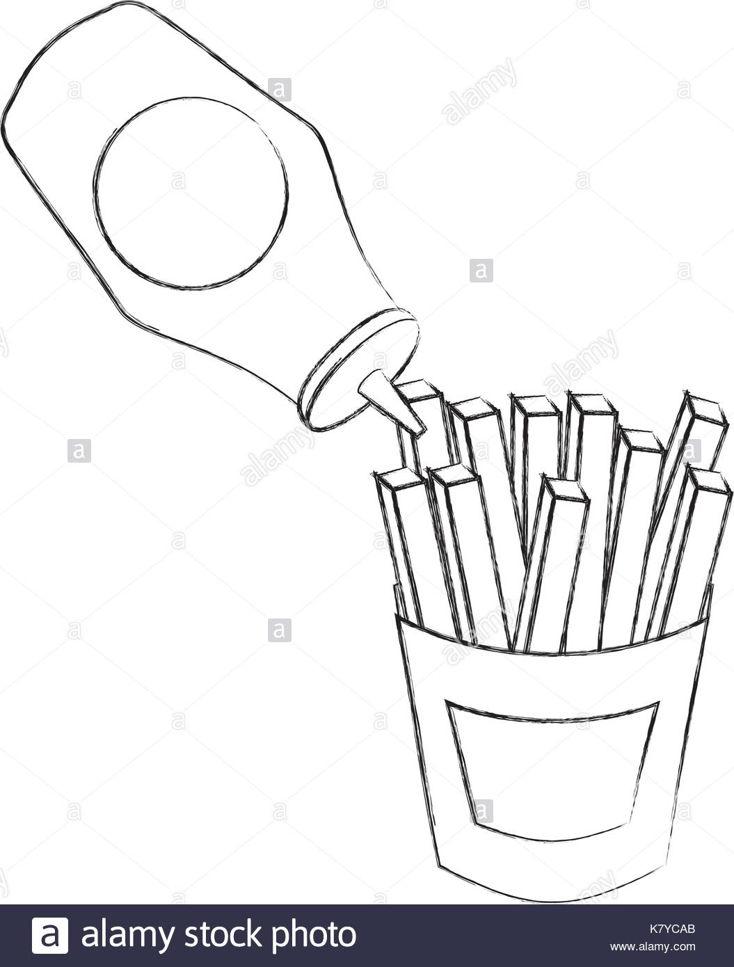 1055x1390 French Fries With Ketchup Fast Food Fresh Stock Vector Art