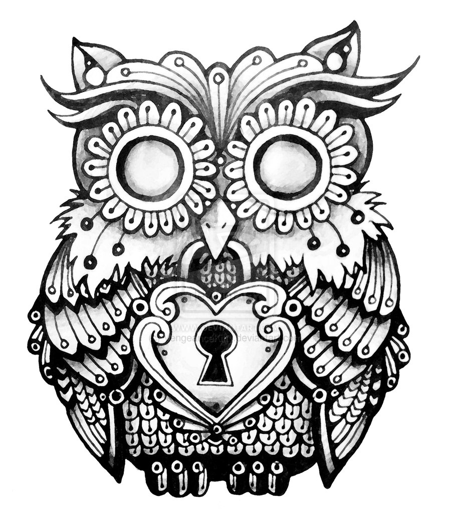 900x1052 Amazing Owl Lock Tattoos