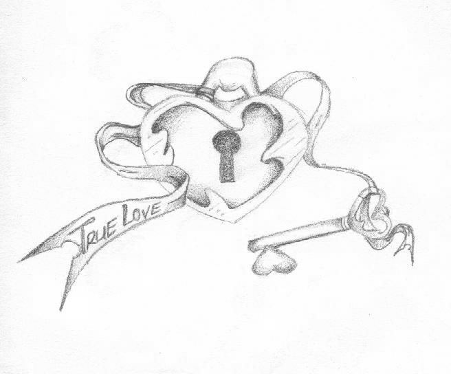 656x544 Heart Lock Coloring Pages Tattoo Drawings