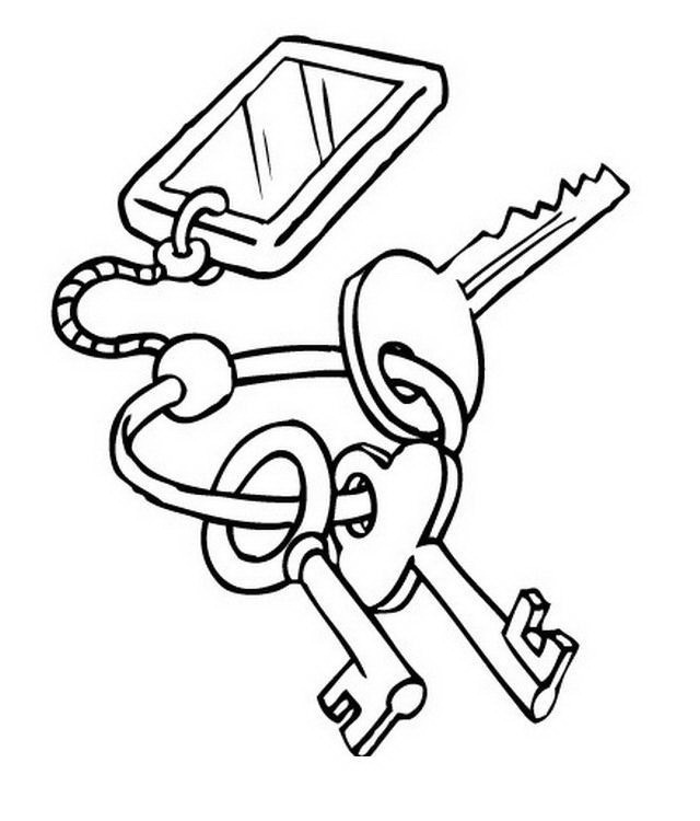 640x750 Key Coloring Page