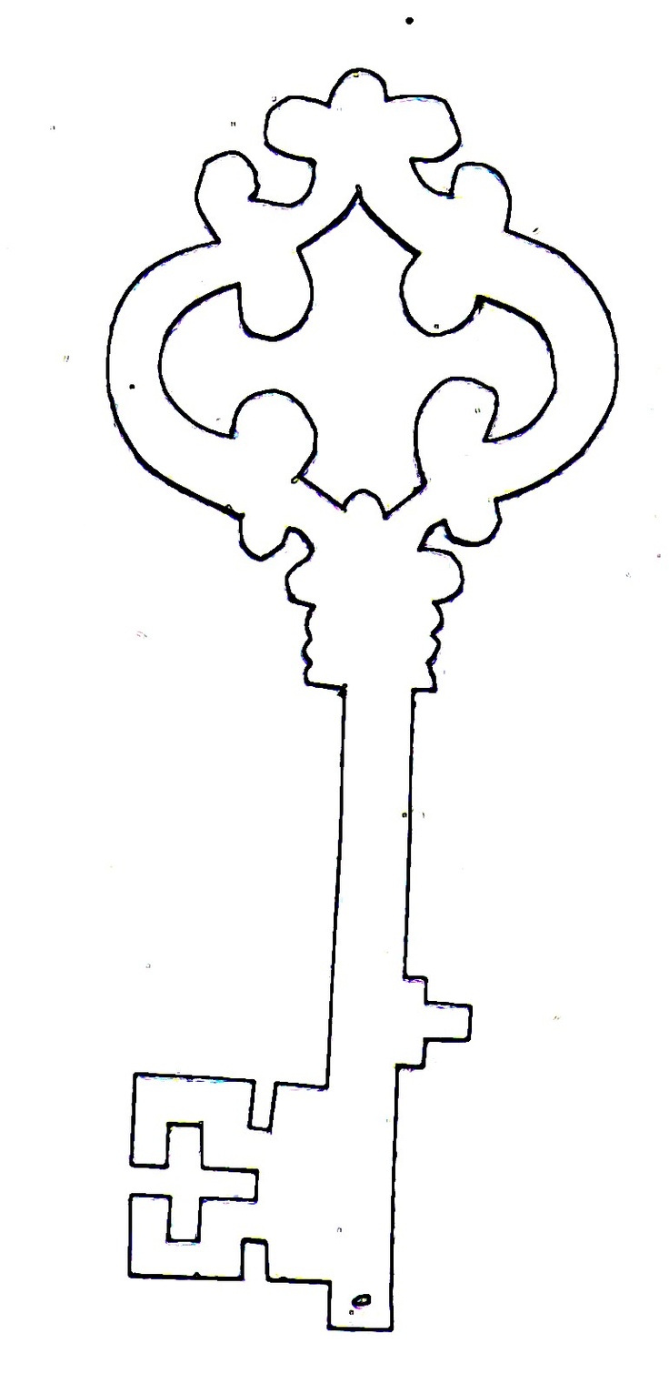 736x1510 Skeleton Key Clipart Outline