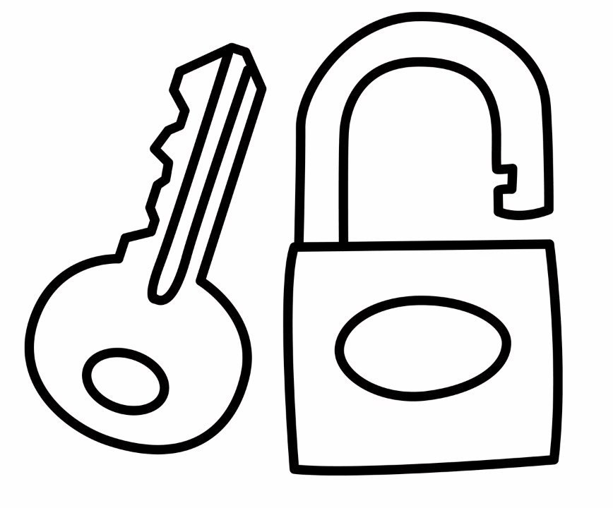 868x720 Top 7 Key And Lock Coloring Pages For Little Kids