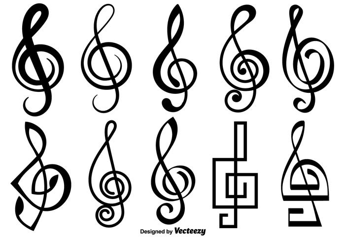 700x490 Violin Key Vector Icons