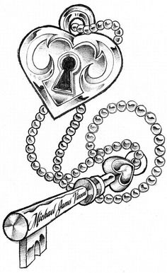 236x386 Collection Of Line Art Lock N Key Tattoo Design
