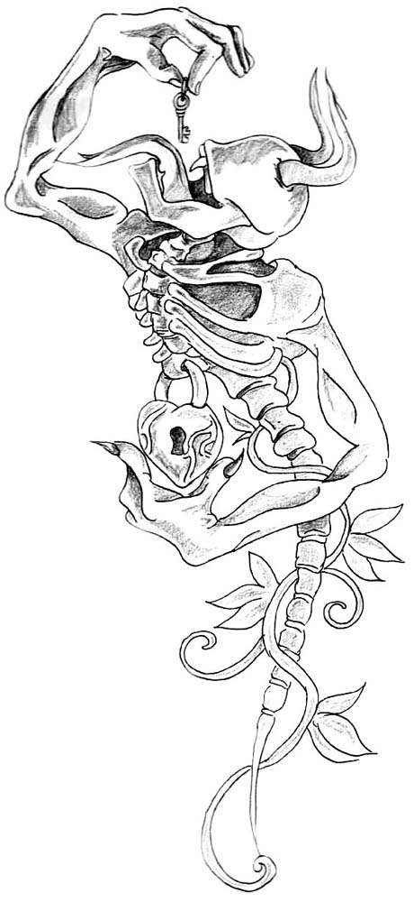 460x1000 Lock And Key Heart Tattoo Designs