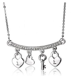 290x323 Wholesale Crystal Key To My Heart Necklace