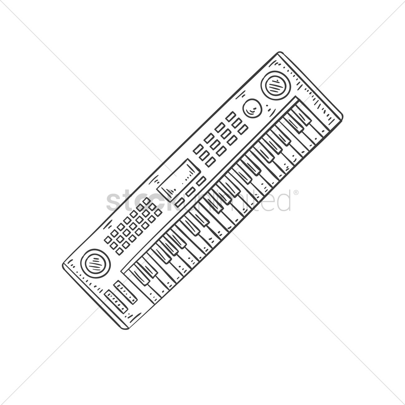 1300x1300 Electric Keyboard Vector Image