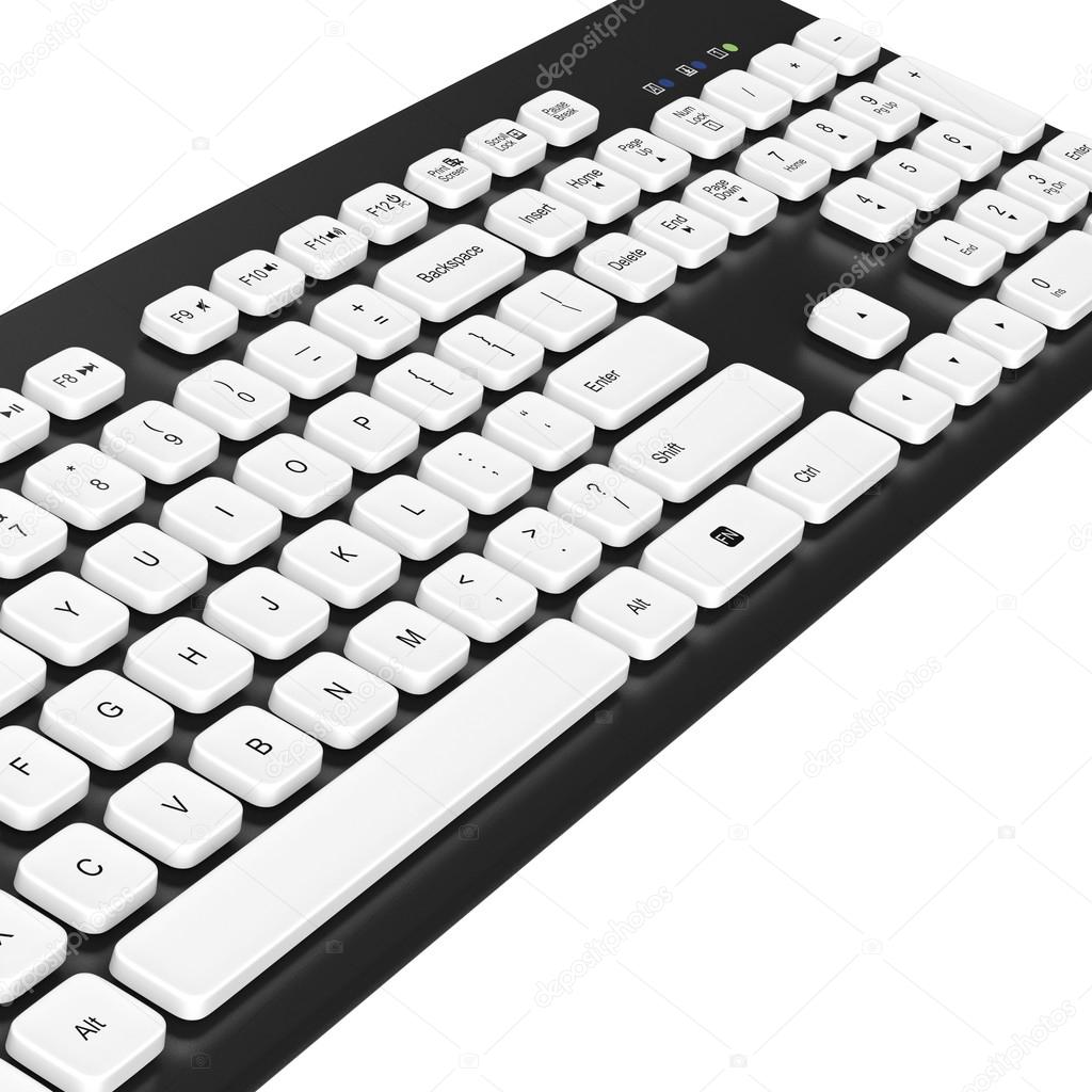 1024x1024 Keyboard, Buttons, Letters, Numbers. 3d Graphic Stock Photo