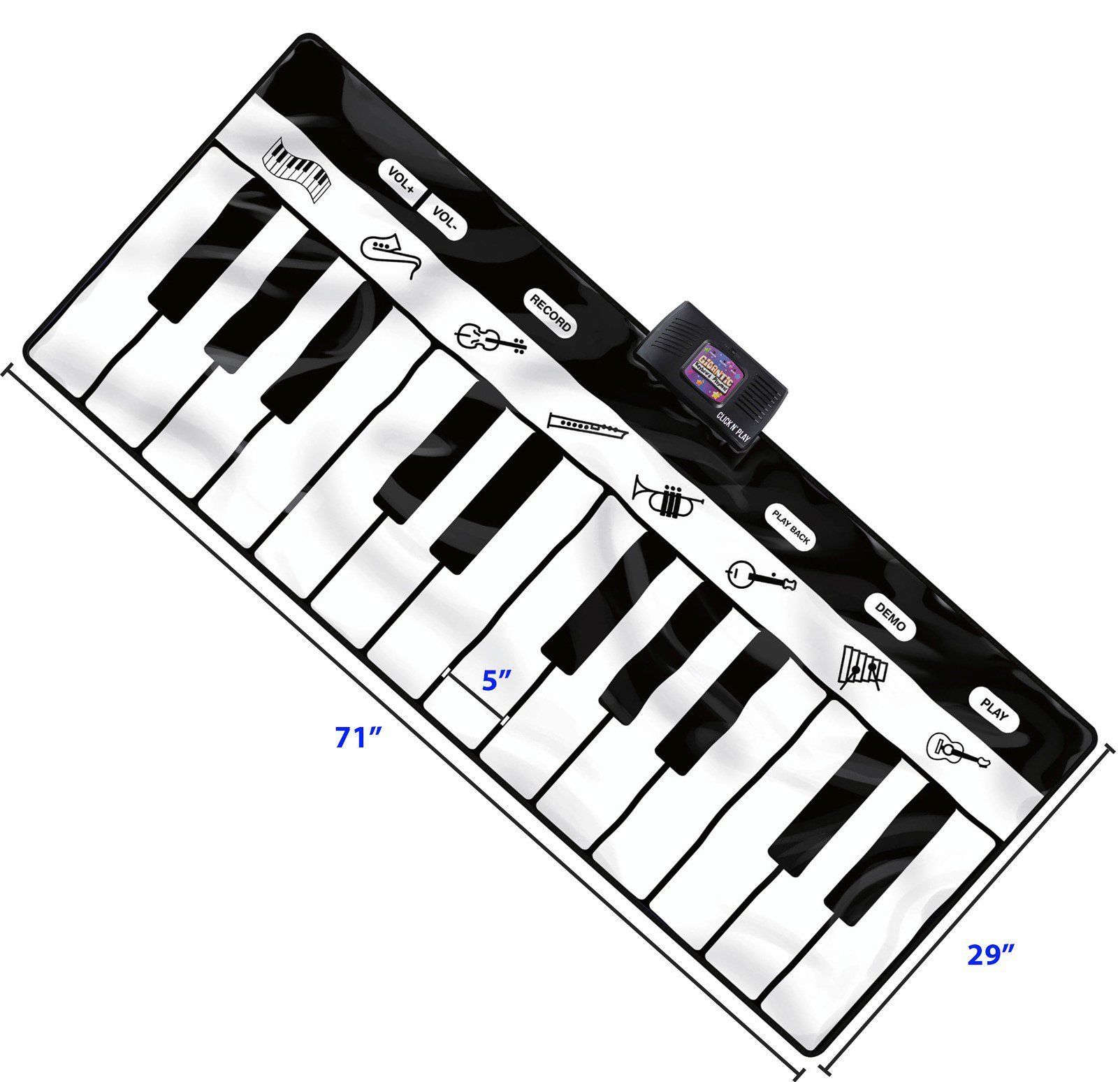 1600x1549 Jumbo Size Piano Keyboard Mat 24 Keys 8 Musical Instruments 4 Play