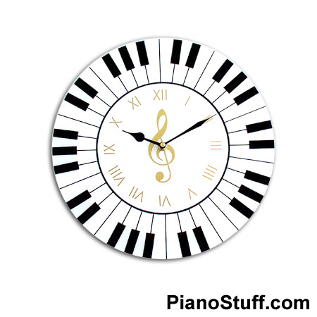 450x450 Music Gifts Piano Keyboard Wall Clock