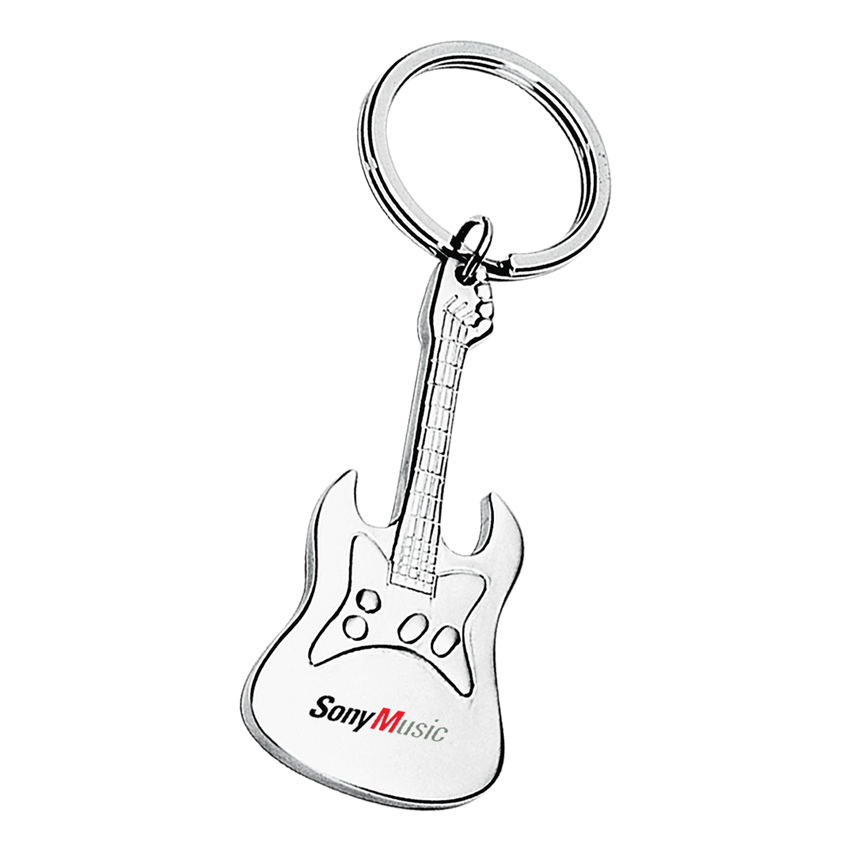 850x850 Metal Guitar Shape Keychain